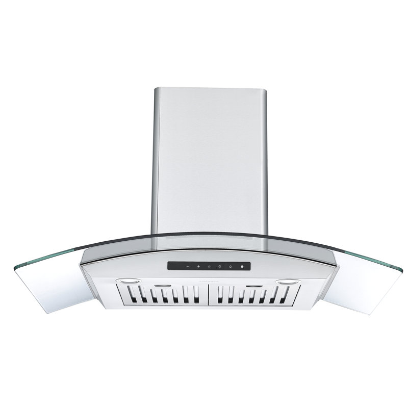Ancona GCL636 36" Wall Mount Glass Canopy Range Hood with Night Light